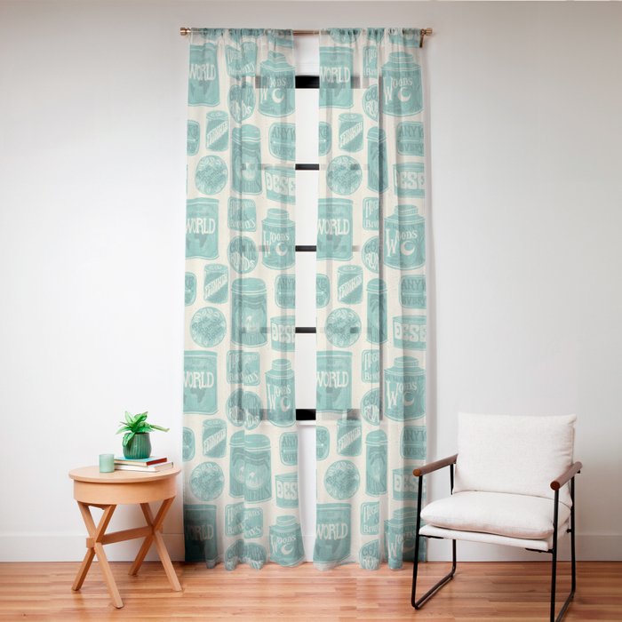 Vagabondâs Cupboard - teal and cream Window Curtain Gallery Image 24