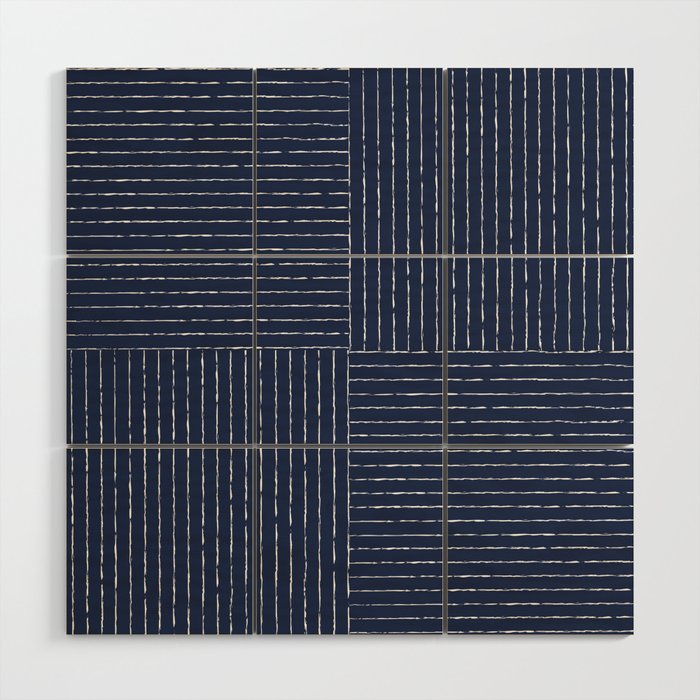 Lines III (Navy) Wood Wall Art Gallery Image 3