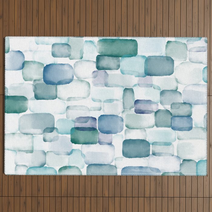 Sea Glass Watercolor Outdoor Rug Gallery Image 4