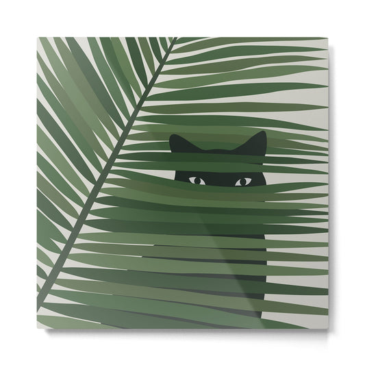 Cat and Plant 53 Metal Print Gallery Image 2