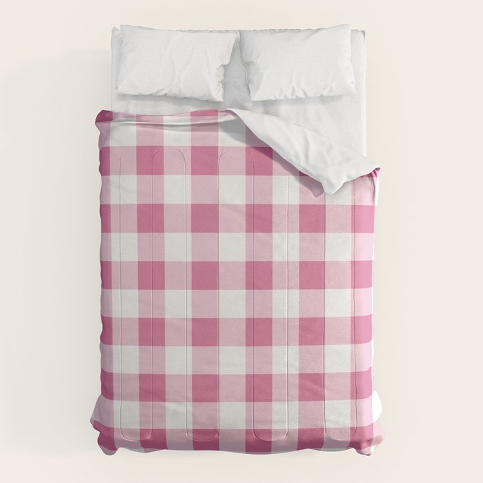 Gingham Large Pink White Comforter Gallery Image 6