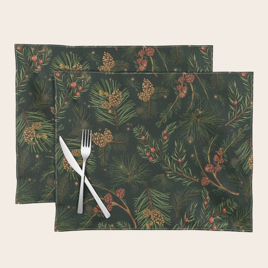 Christmas Spruce Dark Green Placemat Gallery Image 1