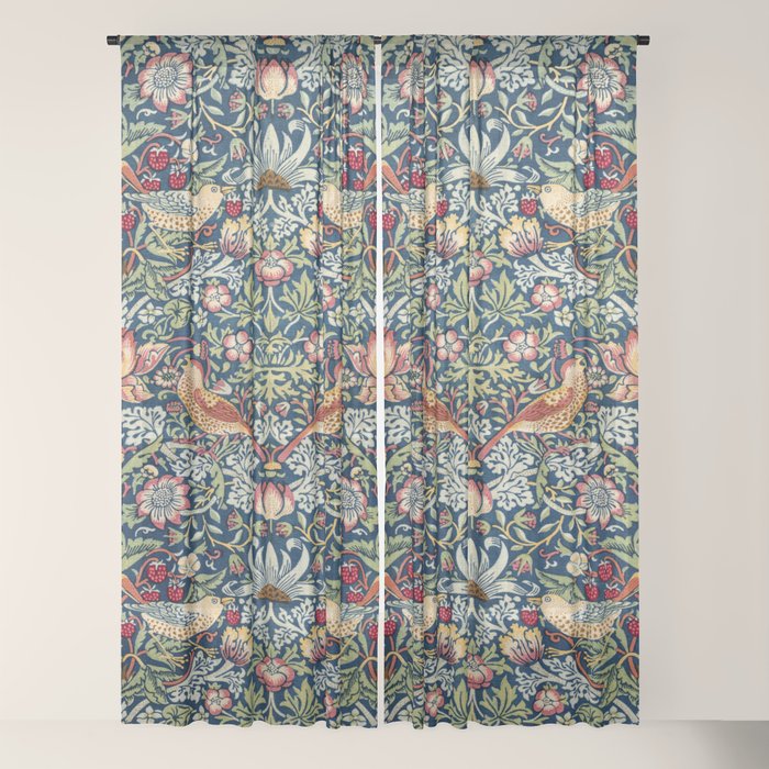 Strawberry Thief by William Morris Window Curtain Gallery Image 22