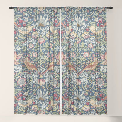 Strawberry Thief by William Morris Window Curtain Gallery Image 17
