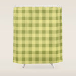 Gingham Large Lime Green Shower Curtain Gallery Image 1