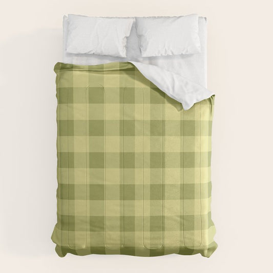 Gingham Large Lime Green Comforter Gallery Image 1
