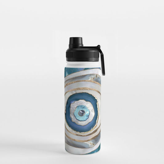Evil Eye Mineral textures and gold Water Bottle Gallery Image 2