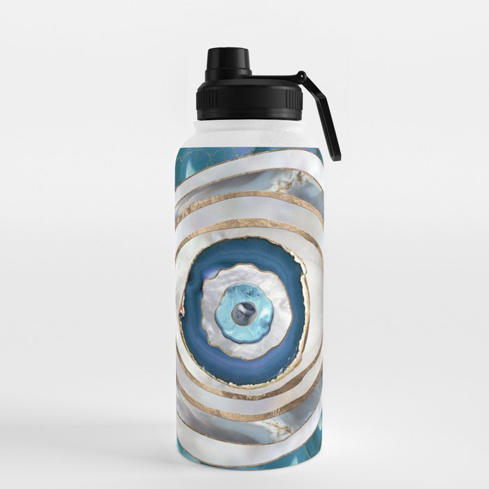 Evil Eye Mineral textures and gold Water Bottle Gallery Image 5