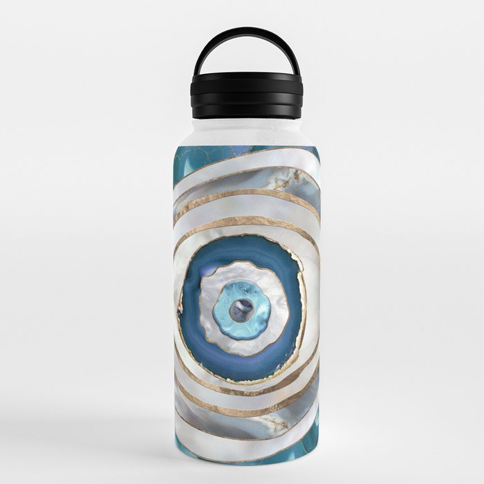 Evil Eye Mineral textures and gold Water Bottle Gallery Image 6