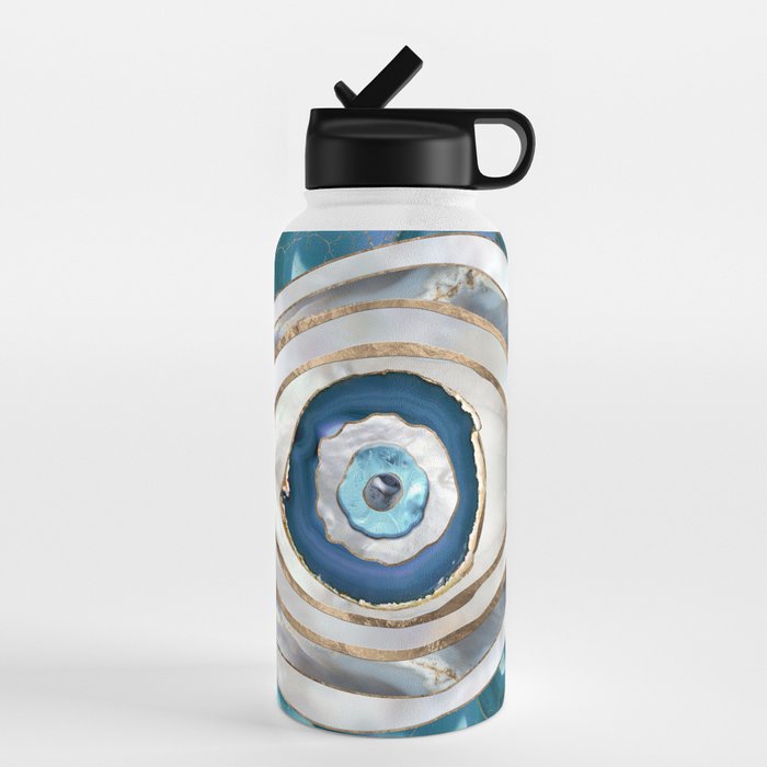 Evil Eye Mineral textures and gold Water Bottle Gallery Image 4