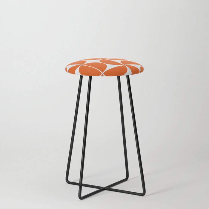 Mid Century Modern Geometric 04 Orange Stool Gallery Image 3