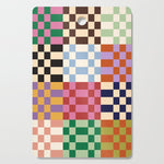 Retro 70s Colorful Patchwork Checkerboard Cutting Board Gallery Image 1