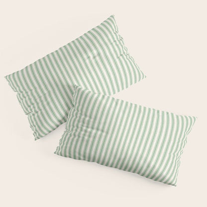 French Green Ticker Stripe Pillow Sham Gallery Image 4