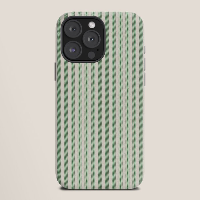 French Green Ticker Stripe iPhone Case Gallery Image 12