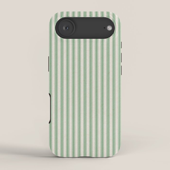 French Green Ticker Stripe iPhone Case Gallery Image 2