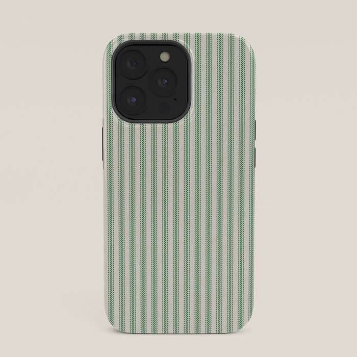 French Green Ticker Stripe iPhone Case Gallery Image 35