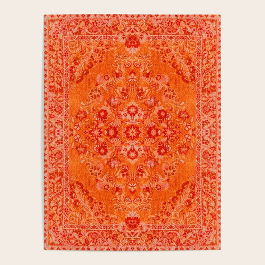 Orange Bohemian Oriental Heritage Traditional Vintage Moroccan Style Poster Gallery Image 1