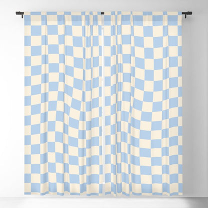 Check - Baby Blue Twist â Checkerboard Print Window Curtain Gallery Image 5