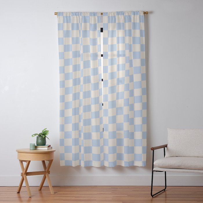 Check - Baby Blue Twist â Checkerboard Print Window Curtain Gallery Image 13