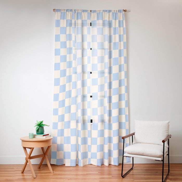Check - Baby Blue Twist â Checkerboard Print Window Curtain Gallery Image 16