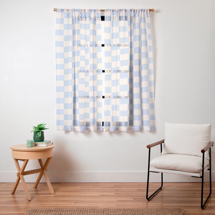 Check - Baby Blue Twist â Checkerboard Print Window Curtain Gallery Image 19