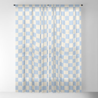 Check - Baby Blue Twist â Checkerboard Print Window Curtain Gallery Image 22