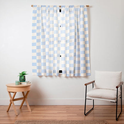 Check - Baby Blue Twist â Checkerboard Print Window Curtain Gallery Image 15