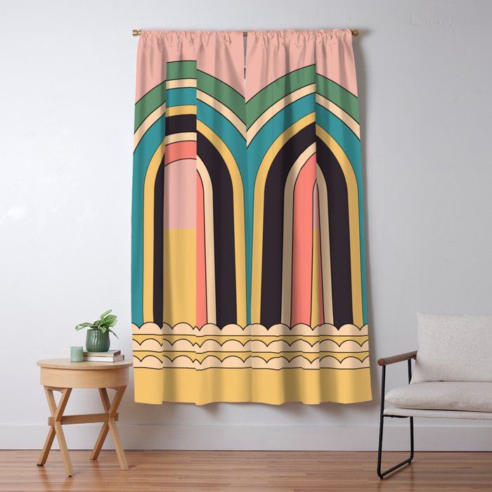 Geometric Abstraction Rainbow Window Curtain Gallery Image 5