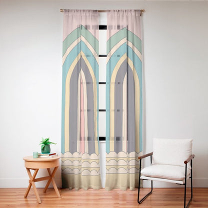 Geometric Abstraction Rainbow Window Curtain Gallery Image 24
