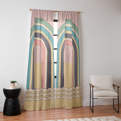 Geometric Abstraction Rainbow Window Curtain Gallery Image 14