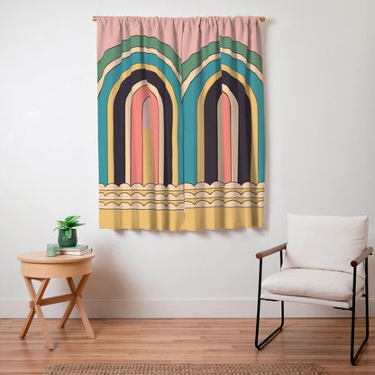 Geometric Abstraction Rainbow Window Curtain Gallery Image 7