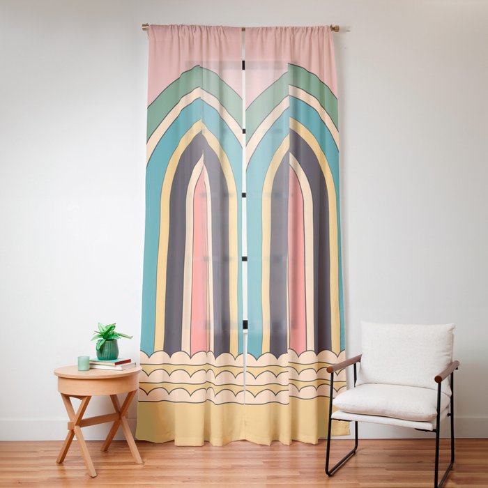 Geometric Abstraction Rainbow Window Curtain Gallery Image 12