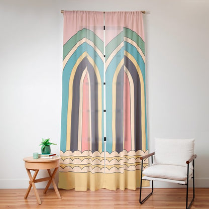Geometric Abstraction Rainbow Window Curtain Gallery Image 12