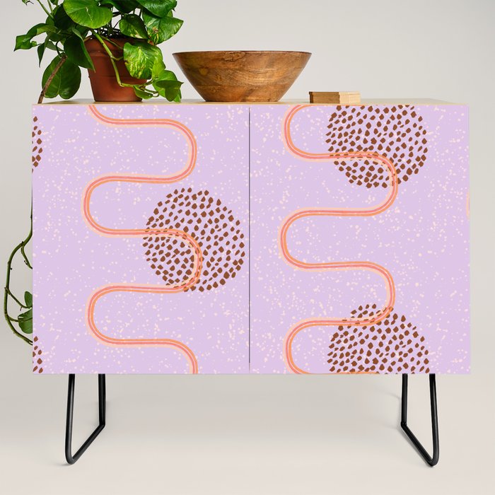 Abstract Fields in Lavender & Brown Credenza Gallery Image 2