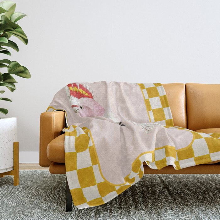 Pink Cockatoo Throw Blanket Gallery Image 2