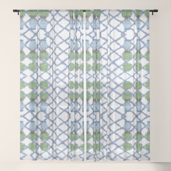 Hand Painted Ginger Jar Chinoiserie Pattern Window Curtain Gallery Image 21