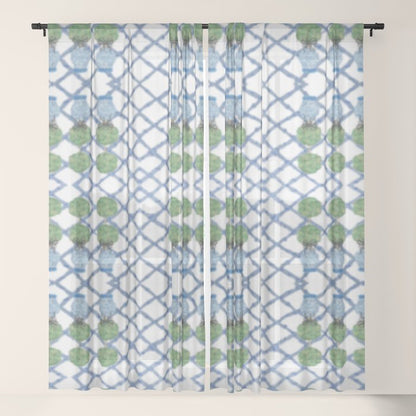 Hand Painted Ginger Jar Chinoiserie Pattern Window Curtain Gallery Image 21