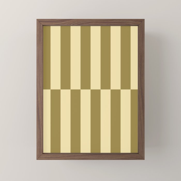 Strippy - Butter and Olive Mini Art Print Gallery Image 2