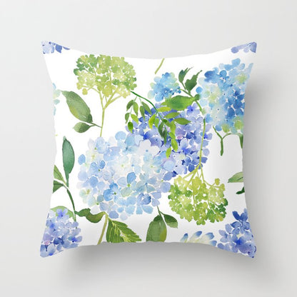 Blue Hydrangea Flowers Throw Pillow Gallery Image 4