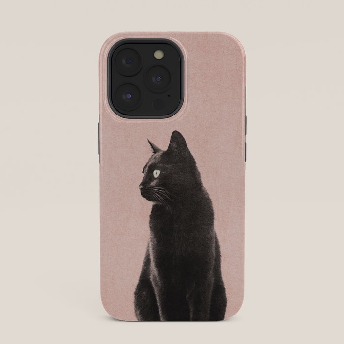 MINIMAL ANIMAL / Black Cat - peach iPhone Case Gallery Image 35