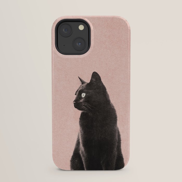 MINIMAL ANIMAL / Black Cat - peach iPhone Case Gallery Image 21