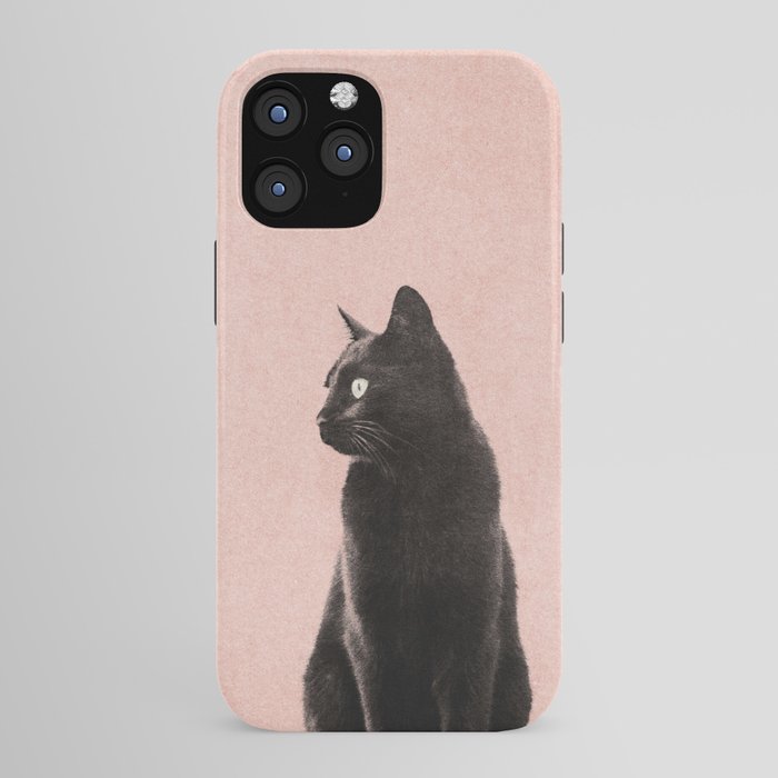 MINIMAL ANIMAL / Black Cat - peach iPhone Case Gallery Image 43