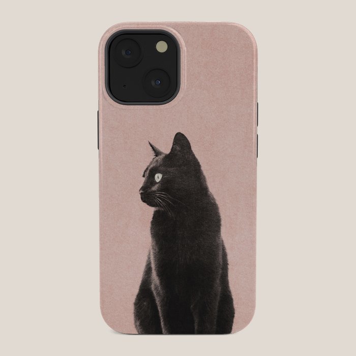 MINIMAL ANIMAL / Black Cat - peach iPhone Case Gallery Image 34