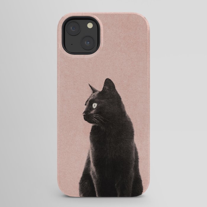 MINIMAL ANIMAL / Black Cat - peach iPhone Case Gallery Image 30