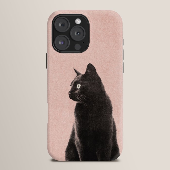 MINIMAL ANIMAL / Black Cat - peach iPhone Case Gallery Image 16