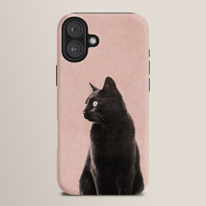 MINIMAL ANIMAL / Black Cat - peach iPhone Case Gallery Image 14