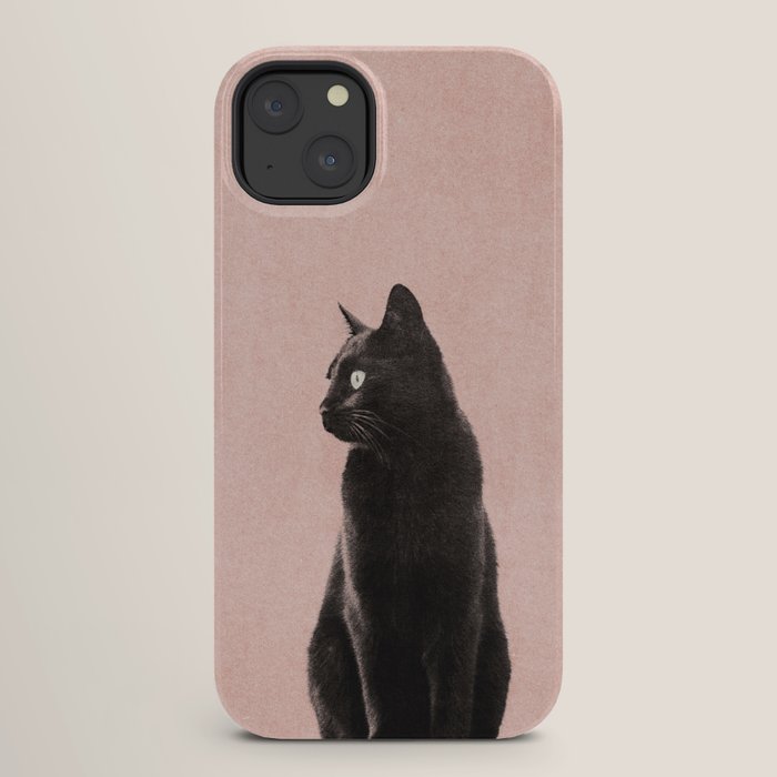 MINIMAL ANIMAL / Black Cat - peach iPhone Case Gallery Image 26