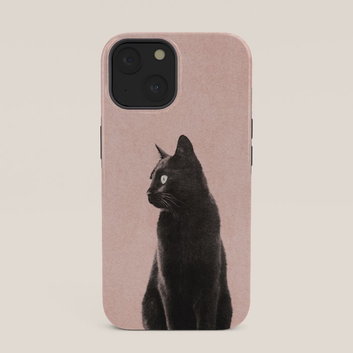 MINIMAL ANIMAL / Black Cat - peach iPhone Case Gallery Image 33