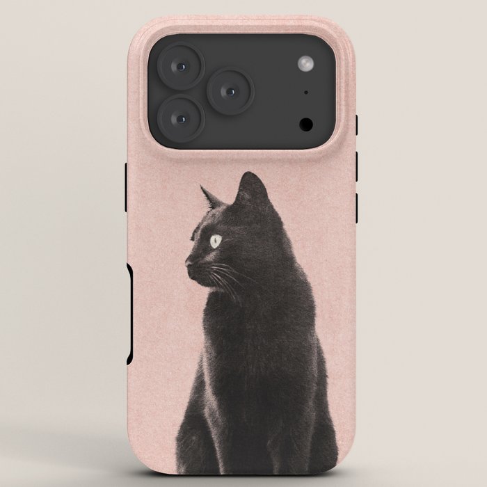 MINIMAL ANIMAL / Black Cat - peach iPhone Case Gallery Image 7