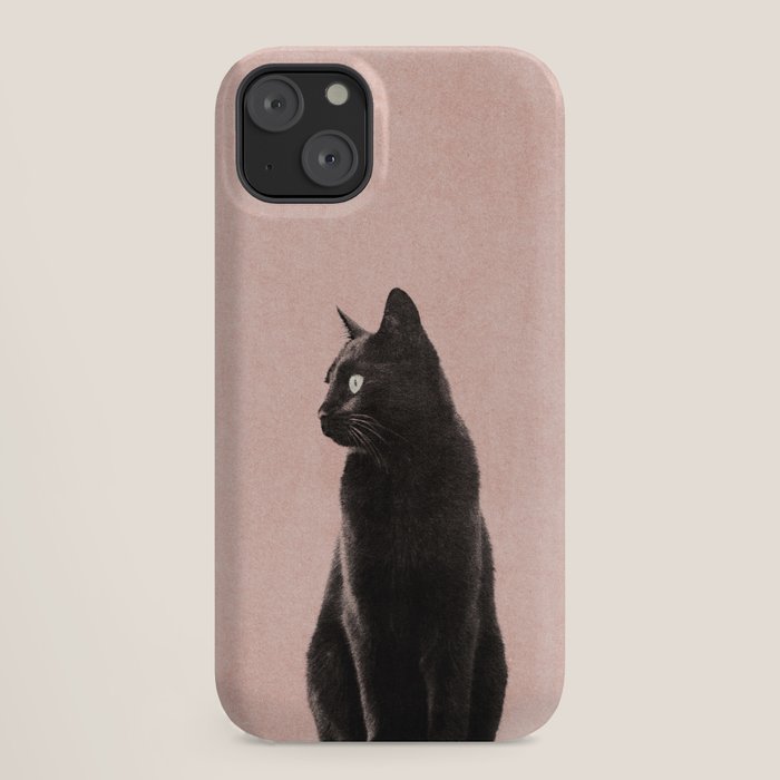 MINIMAL ANIMAL / Black Cat - peach iPhone Case Gallery Image 18